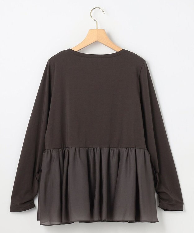 組曲 オーガンジーコンビ ロングTシャツ グレー系