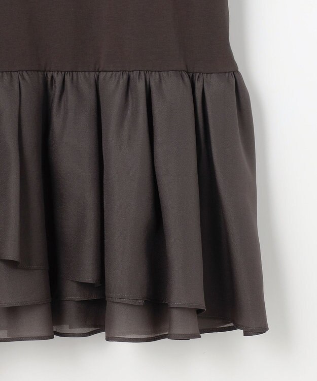 組曲 オーガンジーコンビ ロングTシャツ グレー系