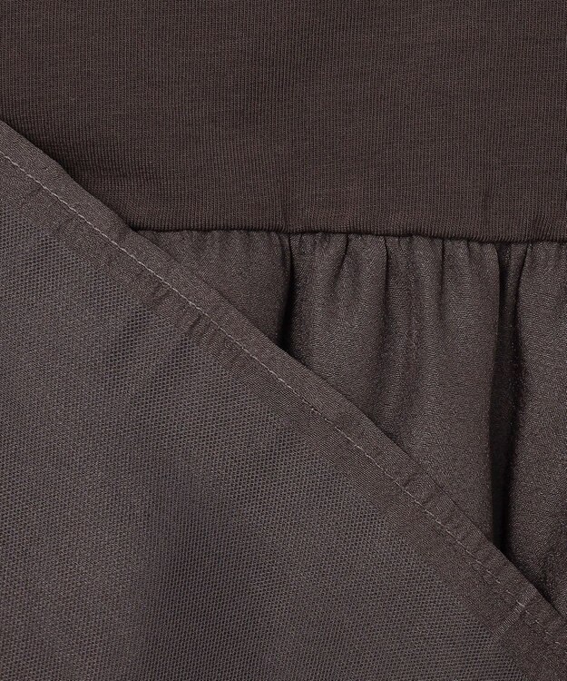 組曲 オーガンジーコンビ ロングTシャツ グレー系