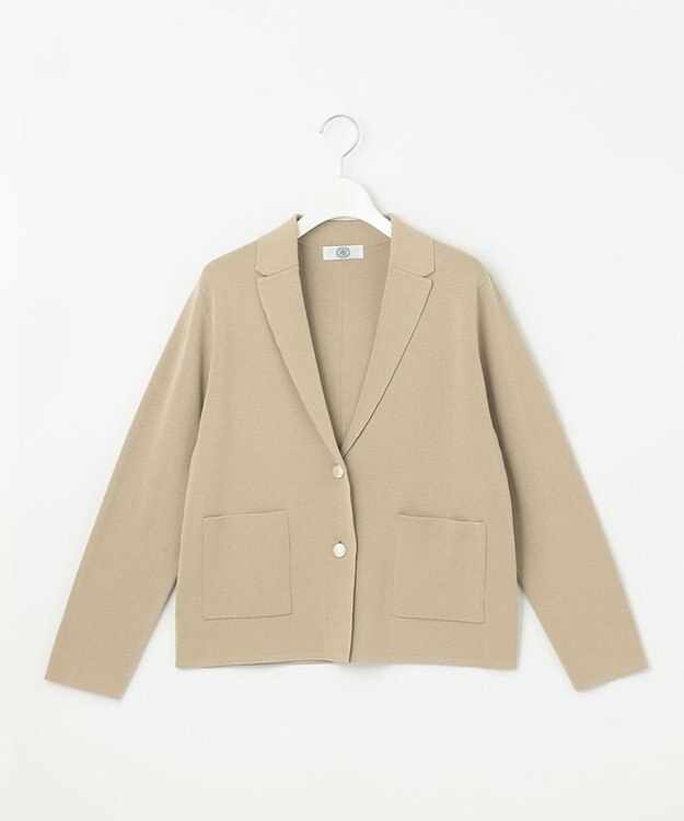 J.PRESS LADIES S Cotton Acetate ニット ジャケット ベージュ系