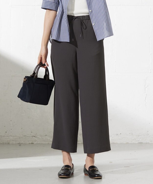 J.PRESS LADIES S 【WEB限定カラーあり・洗える】Lightジョーゼット ワイド パンツ グレー系