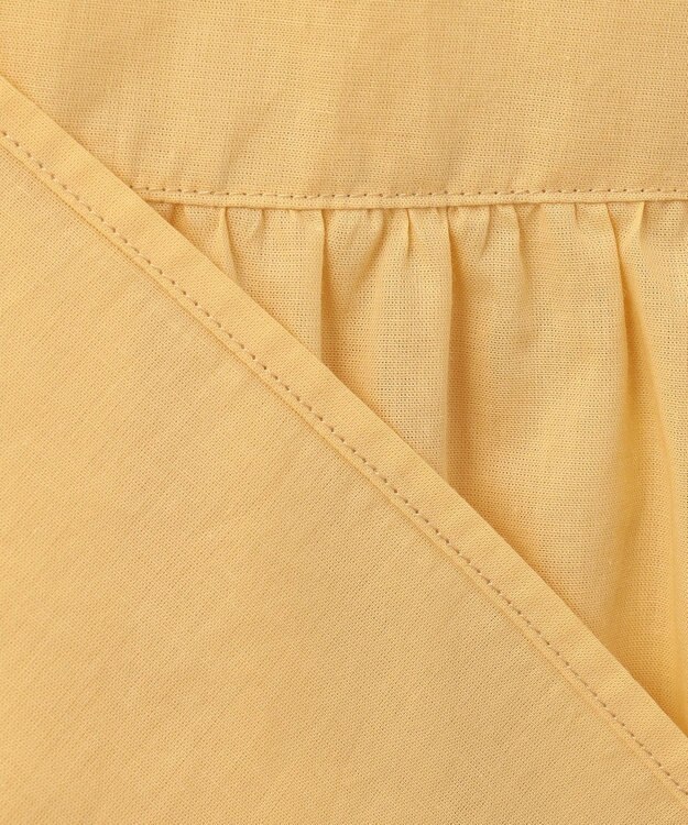 組曲 【洗える】ナチュラルローンギャザーフレア ブラウス ライトオレンジ系