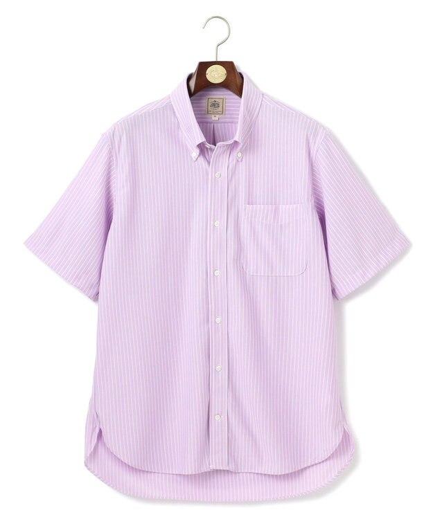 J.PRESS MEN 【KING SIZE】【J.PRESS OXFORD JERSEY】カノコインレイストライプ パッチポケットシャツ / B.D. ライラック系1