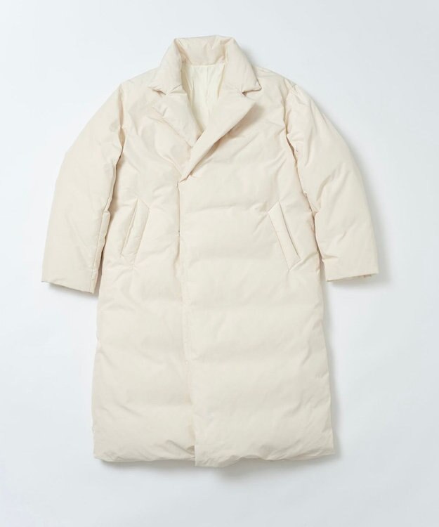 KWD 【日本製/高品質ダウン】DOWN COAT グリーンダウン ロングダウンコート アイボリー