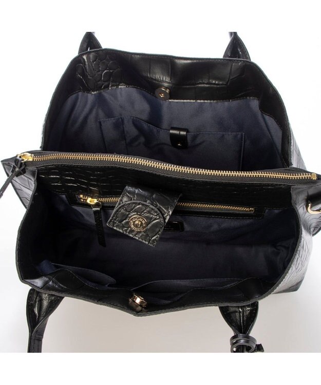 UNBILLION ペルケ perche / WEB直営限定・牛革ユーティリティA4・2wayトートバッグ クロコブラック