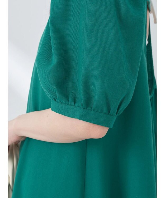 earth music&ecology リサイクルポリエステルブレンドＡラインワンピース Green