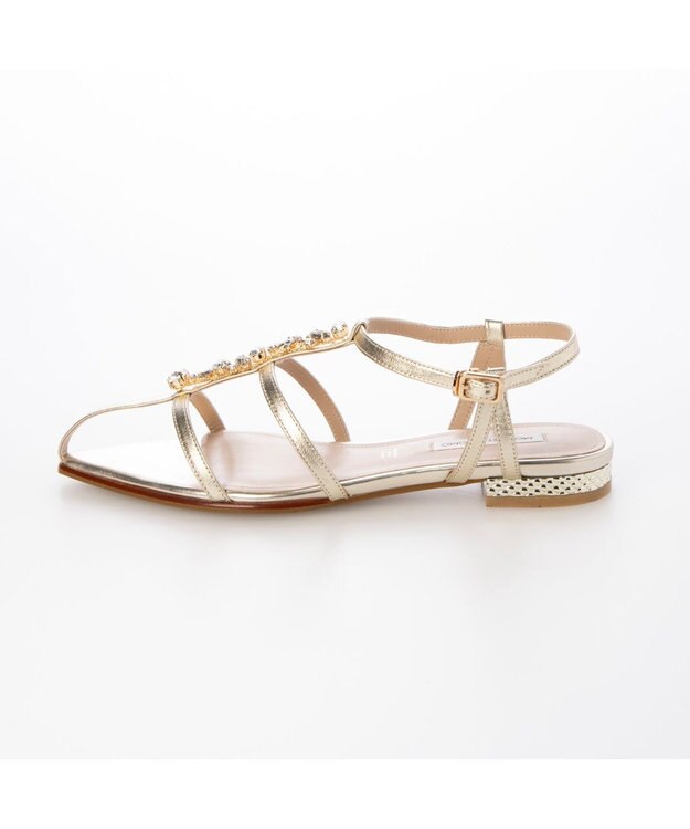 MODE ET JACOMO <MODE ET JACOMO>ポインテッドトゥTストラップサンダル ゴールド