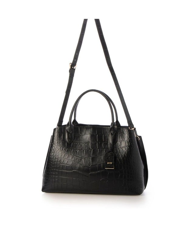 UNBILLION ペルケ perche / WEB直営限定・牛革ユーティリティA4・2wayトートバッグ クロコブラック