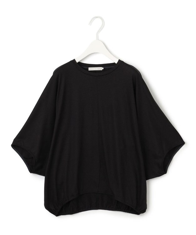 ICB L 【接触冷感・速乾・洗える】Ly.Coハイゲージ ドルマンスリーブプルオーバー ブラック系