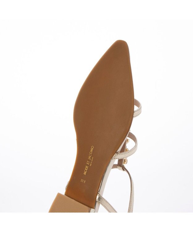 MODE ET JACOMO <MODE ET JACOMO>ポインテッドトゥTストラップサンダル ゴールド