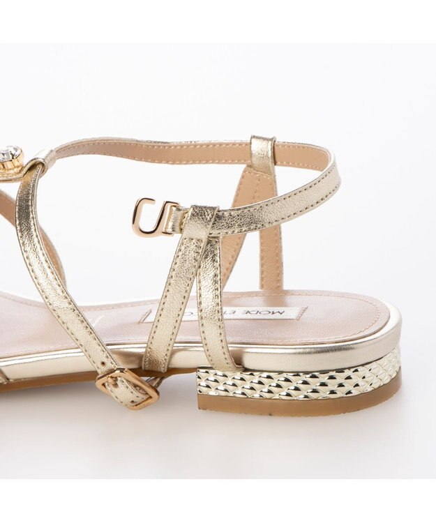 MODE ET JACOMO <MODE ET JACOMO>ポインテッドトゥTストラップサンダル ゴールド