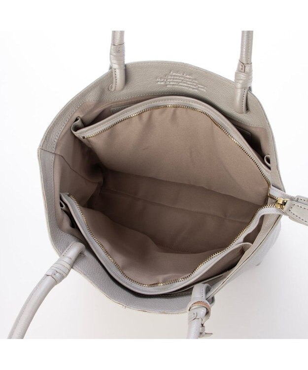 UNBILLION アトランタ ATLANTA / 牛革ハトメあおりトートL シルバーグレー