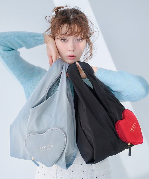 TOCCA 【八木アリサさん着用】【WEB＆一部店舗限定・A4サイズ対応】AVEC CUORE ECOBAG エコバッグ スカイブルー系