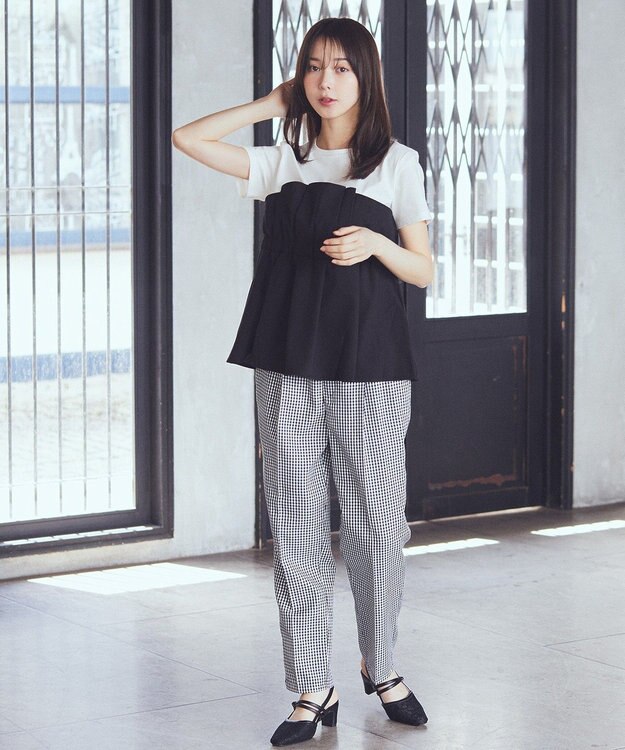 earth music&ecology 接触冷感テーパードパンツ Check