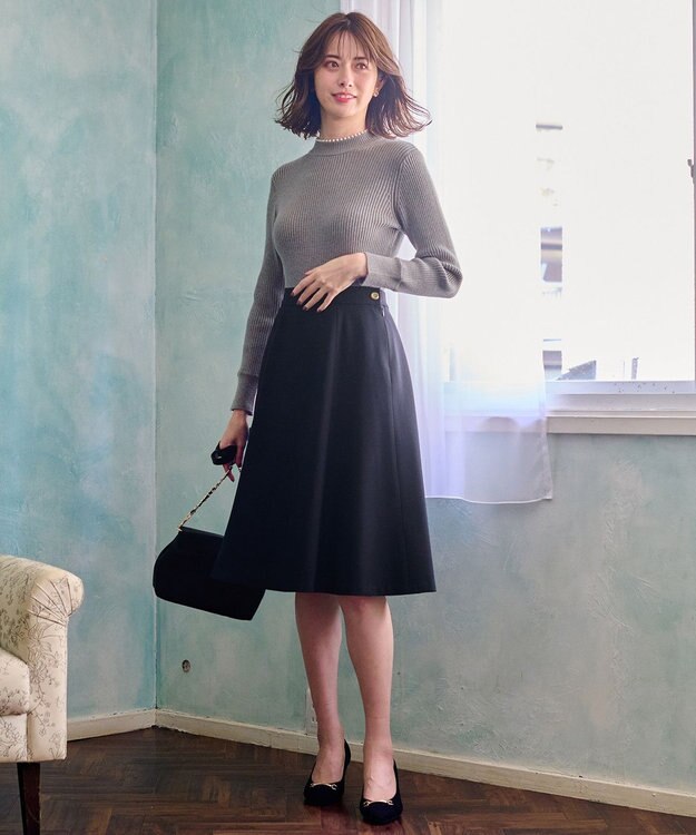 ANY SIS 【セットアップ対応】サーモ2WAYストレッチ スカート ネイビー