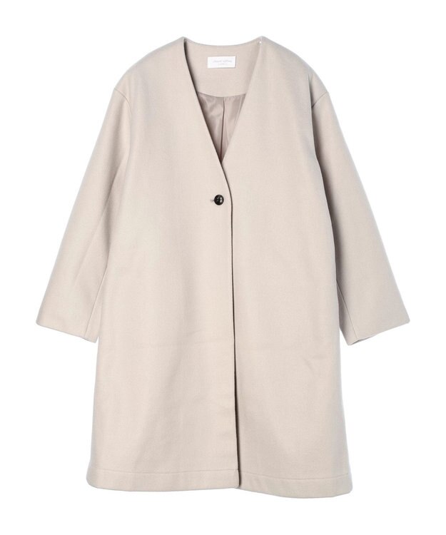 Green Parks 洗えるＶネックミディ丈コート Light Beige