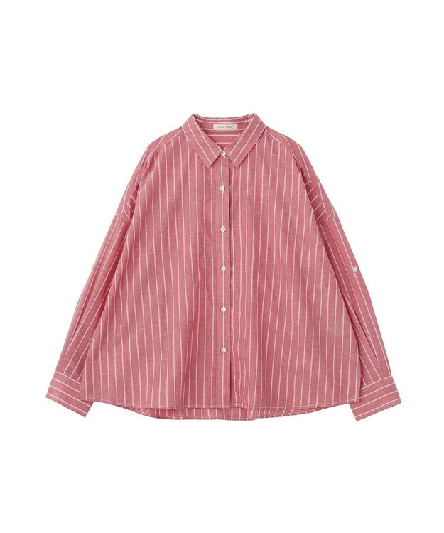 Green Parks 綿麻混シャツ Red