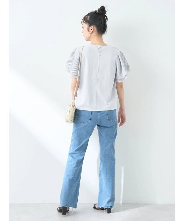 earth music&ecology プリーツフレアプルオーバー Ice Gray