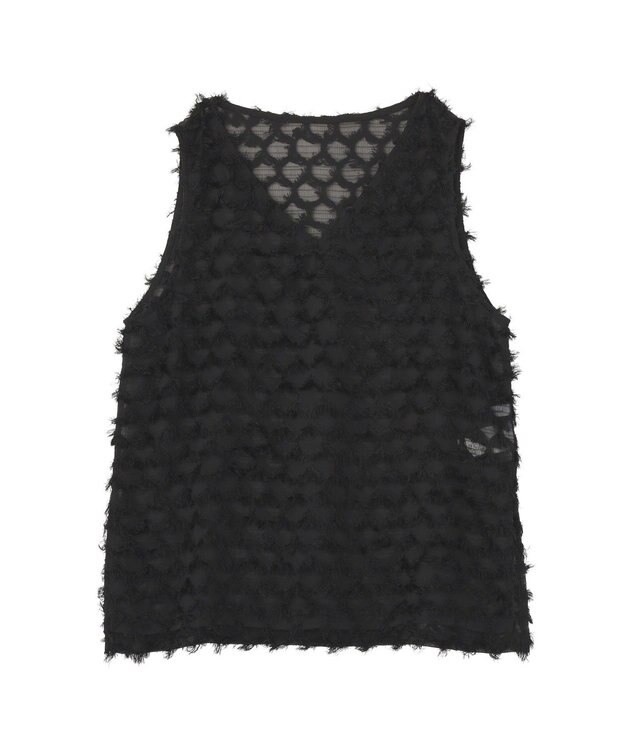 AMERICAN HOLIC Ｖネックシャギーベスト Black