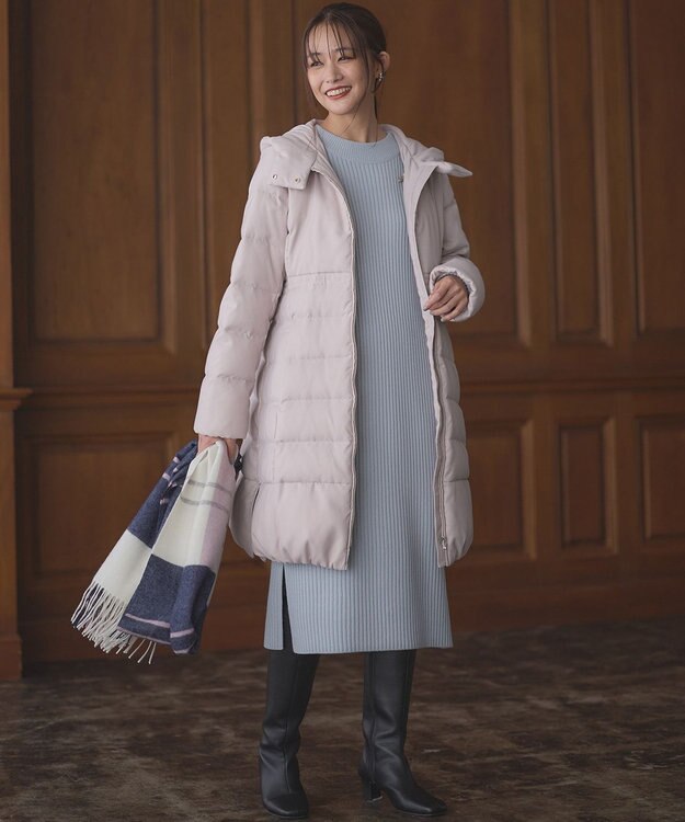 組曲 【洗える】ライトタフタロングダウン ベージュ系