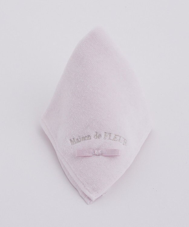 Maison de FLEUR ラメリボンタオルハンカチ Pink