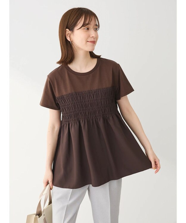 Green Parks シャーリングサテンドッキングプルオーバー Brown