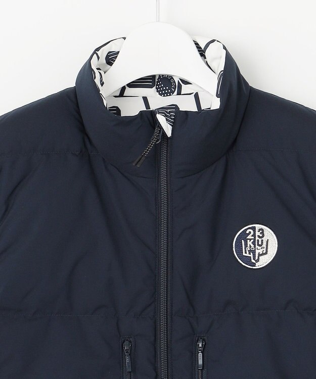 23区GOLF 【WOMEN】【撥水・ストレッチ】リバーシブル ダウンベスト ネイビー系