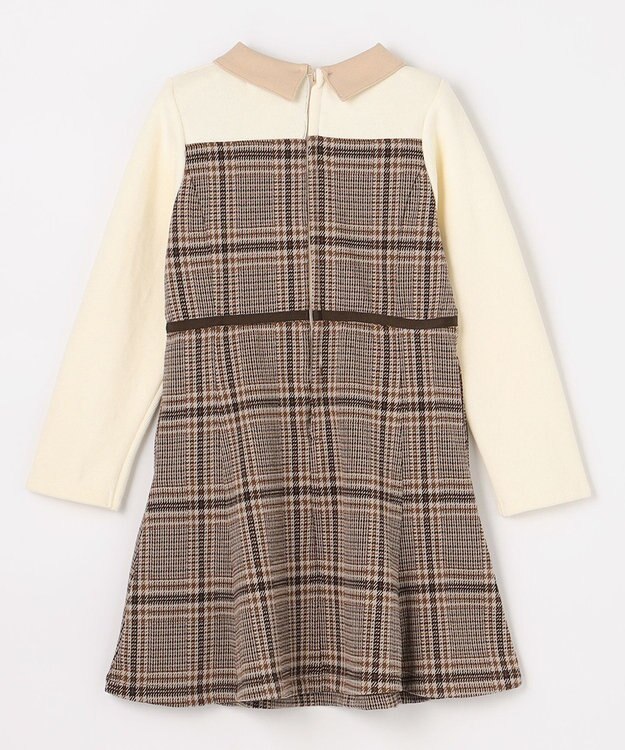 組曲 KIDS 【110-140㎝】レディチェック ワンピース ブラウン