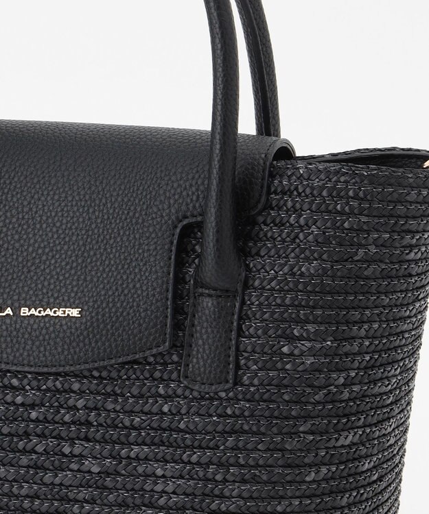 LA BAGAGERIE フラップ2WAYかごトートバッグ ブラック