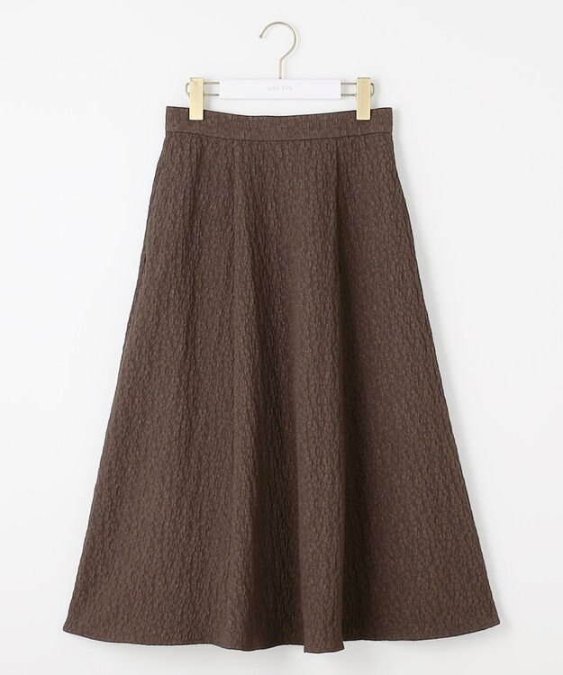 ANY SIS ジャカードフレア スカート ブラウン