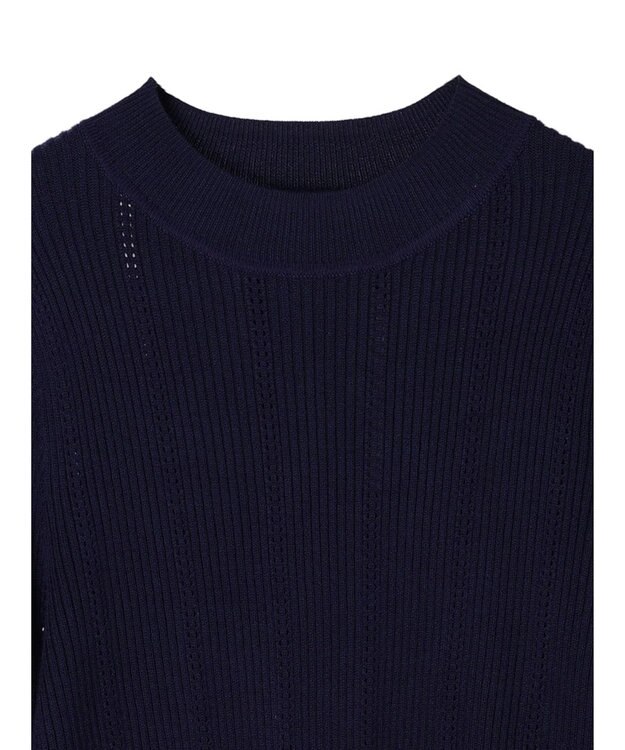 earth music&ecology 袖パールハイネックリブプルオーバー Dark Navy