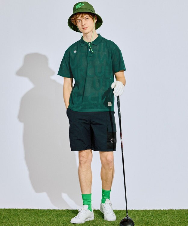 PW CIRCULUS 【MEN】メッシュカーゴショーツ ゴルフ ブラック系