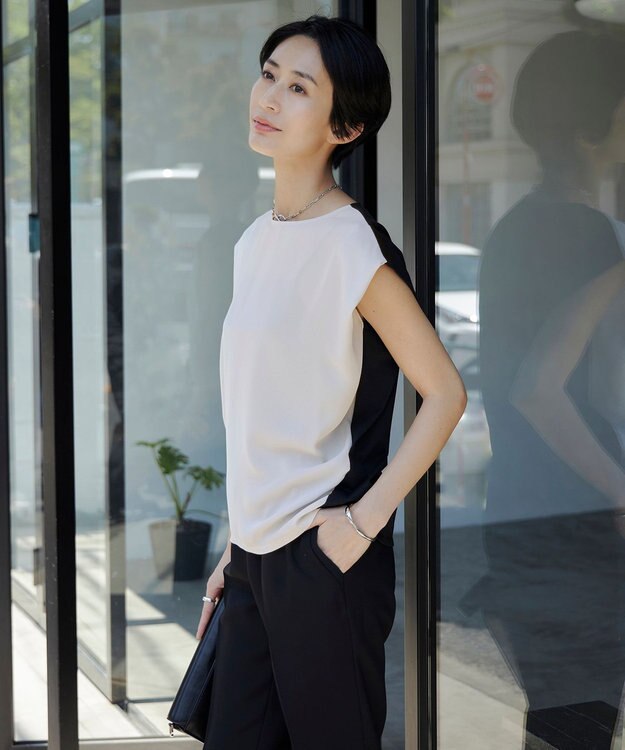 ICB 【WEB限定カラーあり・洗える】 プリントコンビ カットソー トープ系