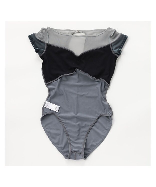 Chacott ハーフスリーブレオタード アッシュグレー