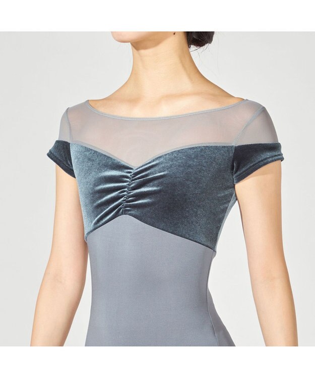 Chacott ハーフスリーブレオタード アッシュグレー