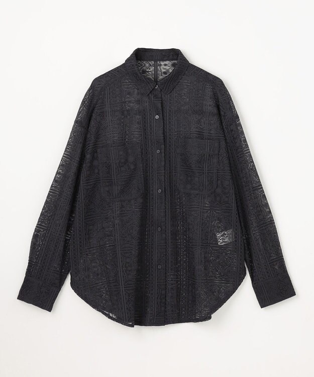ANY L レースオーバーシャツ スレート