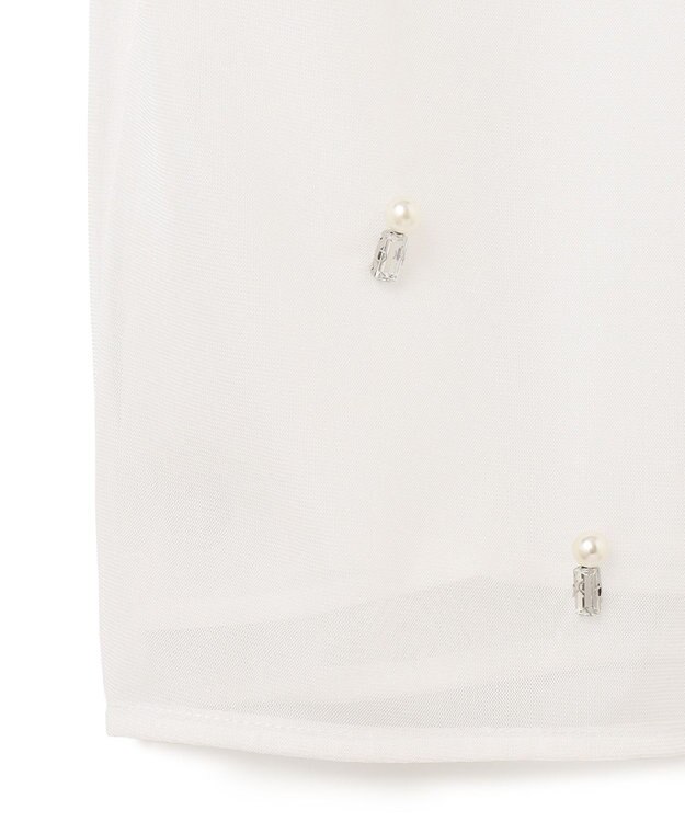 GRACE CONTINENTAL ビジューチュールトップ ホワイト