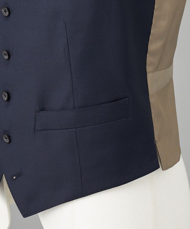 GOTAIRIKU シワになりにくい【御幸毛織/みゆきけおり】Superior160s 3ピーススーツ（ネイビー） ネイビー系