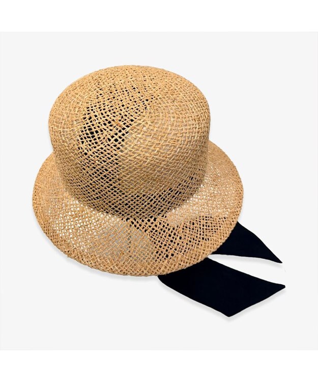 林八百吉商店 un chapeau  ラフィアキャペリン ブラック
