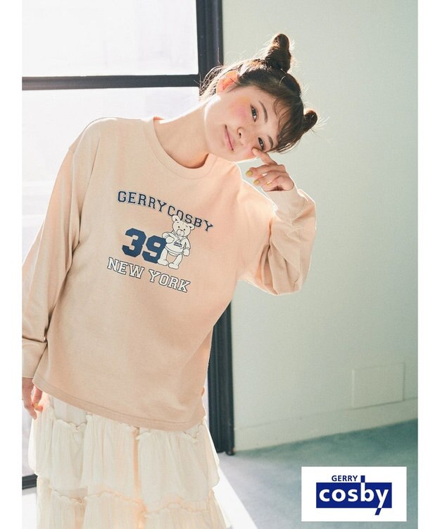 earth music&ecology Ｃｏｓｂｙ×ｅａｒｔｈ　ベアープリントロングＴシャツ Light Beige