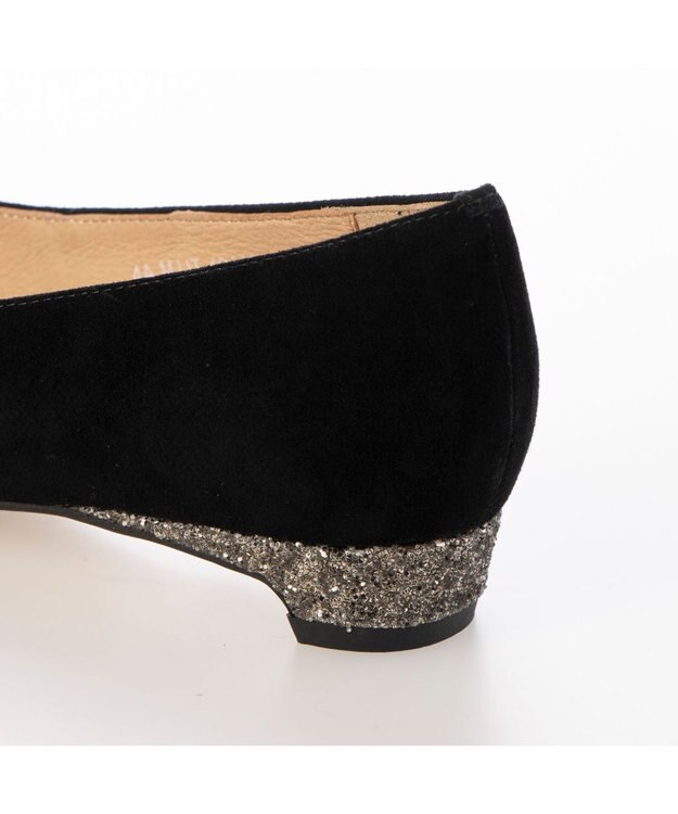 MODE ET JACOMO <MODE ET JACOMO>コンビファー付きフラットパンプス ブラックスエード