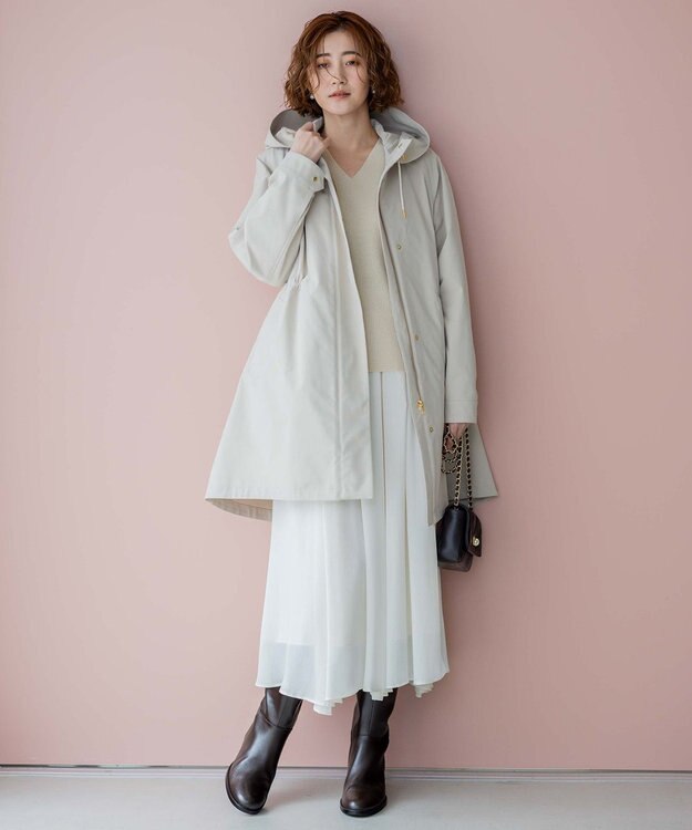 23区 【洗える】ウールカシミヤ Vネック ニット ベージュ系