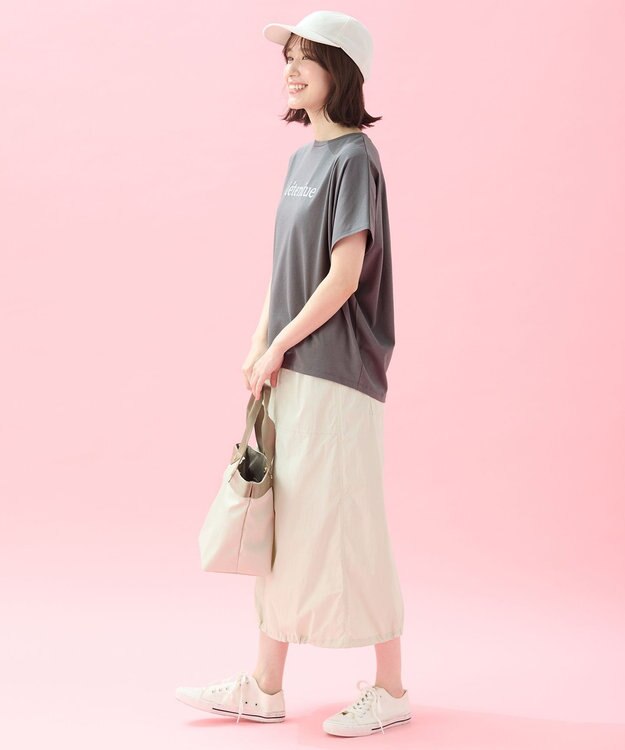 ANY L 【ウエストゴム】撥水ナイロンベイカースカート エクリュ