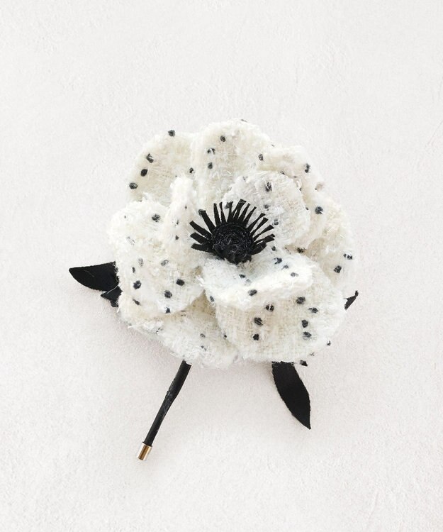 TOCCA 【アップサイクルコサージュ付き・美香＆Lovécoコラボ・数量限定・A4サイズ対応】FLOWER IN HEART BAG バッグ ブラック×アネモネ