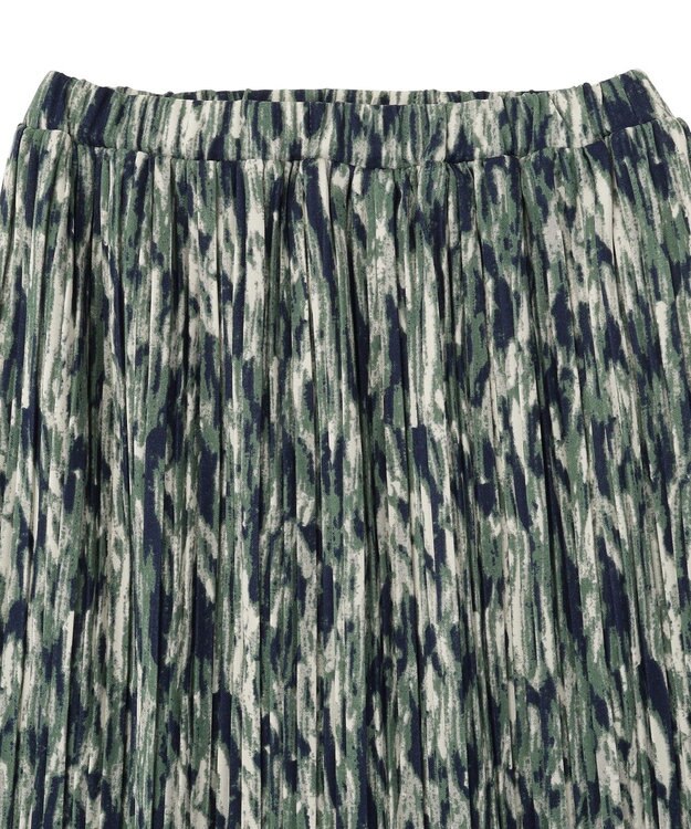 Green Parks 柄プリーツスカート Green