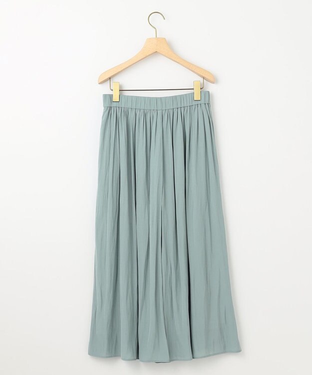 組曲 L 【春夏のNEWカラー登場】ギャザーライトデシン パンツ スモーキーグリーン系