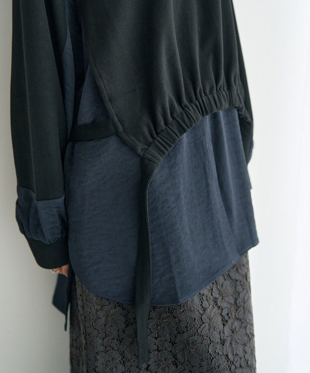 YECCA VECCA 素材MIXレイヤード起毛プルオーバー Black