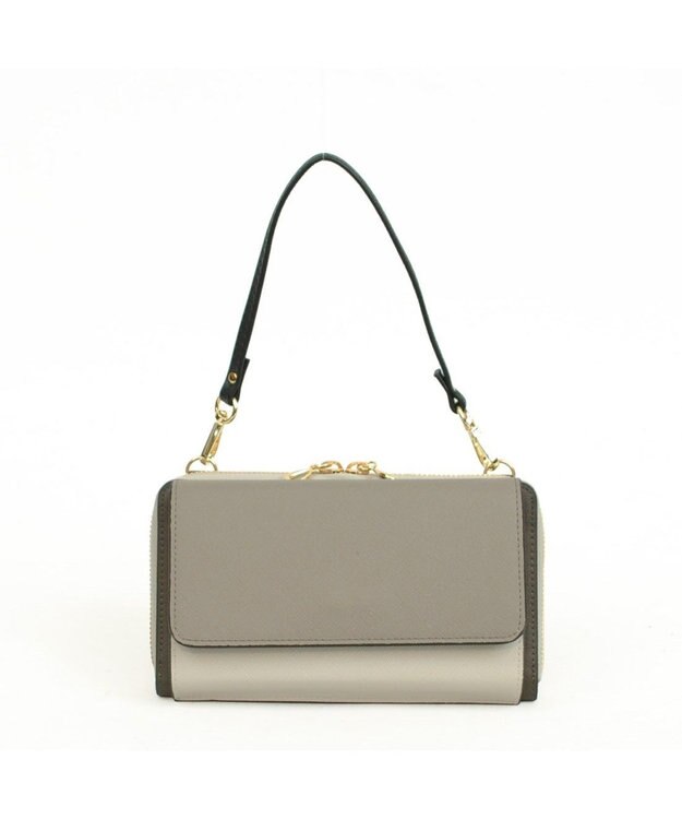 UNBILLION カシュカシュ cachecache / WEB限定カラーコンビウォレットショルダーバッグ グレー