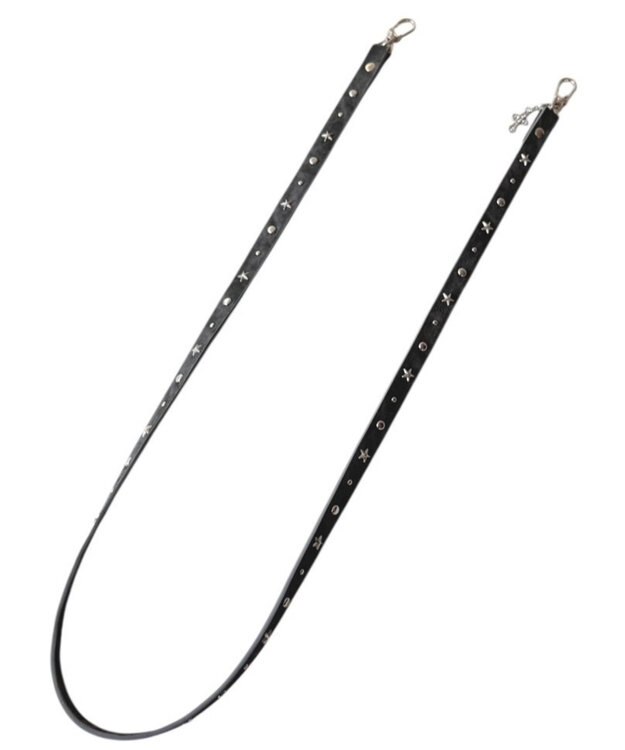 WEGO スタッズデニムライクストラップ ブラック