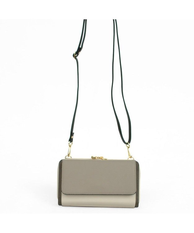 UNBILLION カシュカシュ cachecache / WEB限定カラーコンビウォレットショルダーバッグ グレー